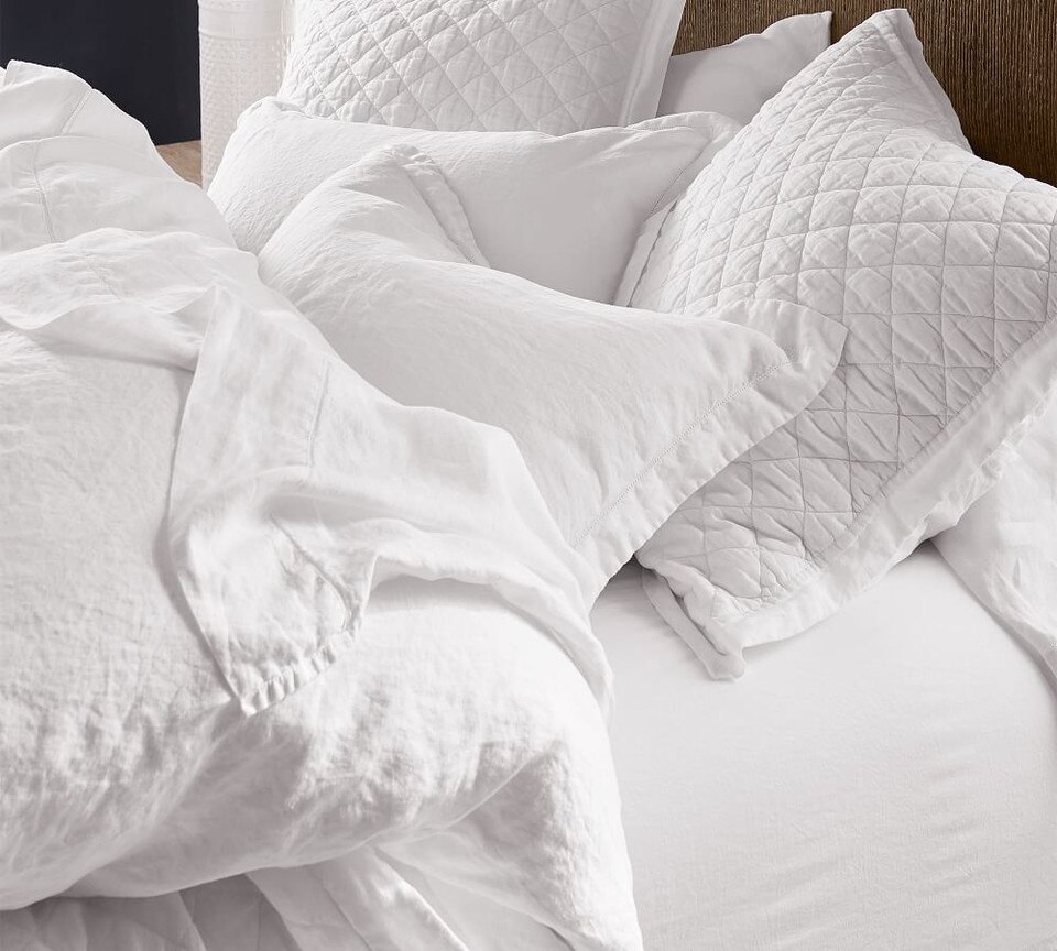 Belgian Flax Linen Diamond Sham White Pottery Barn Australia